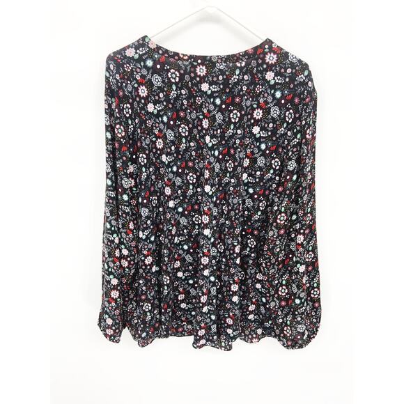 Loft Plus Womens Floral Blouse Peasant Blouse Long Sleeve Size 26 - Picture 5 of 5